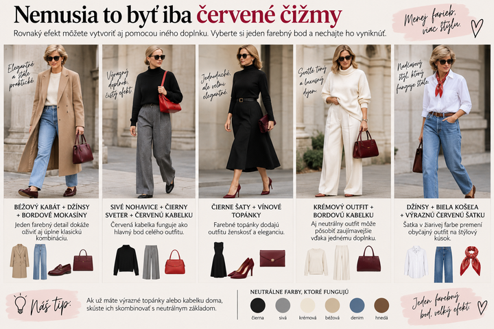 Jedna výrazná farba v outfite - vizualizácia